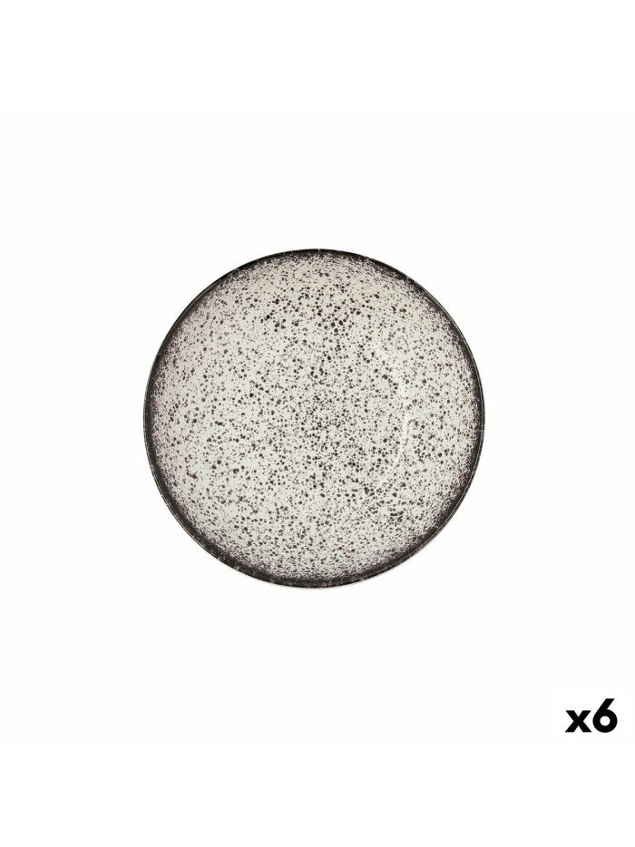 Plato Hondo Ariane Rock Cerámica Negro (Ø 21 cm) (6 Unidades)