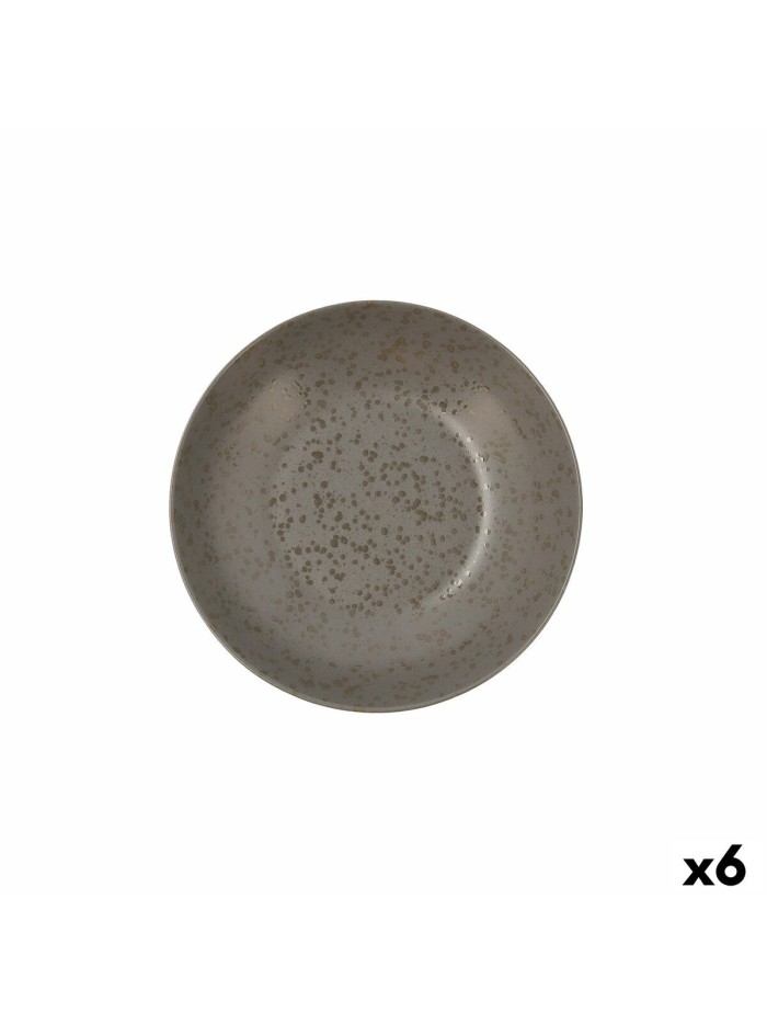 Deep Plate Ariane Oxide Ceramic Grey (Ø 21 cm) (6 Units)