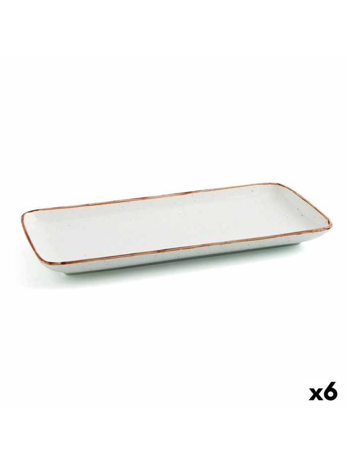 Serving Platter Ariane Terra Rectangular Ceramic Beige (36 x 16,5 cm) (6 Units)