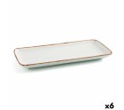 Fuente de Cocina Ariane Terra Rectangular Cerámica Beige (36 x 16,5 cm) (6 Unidades)