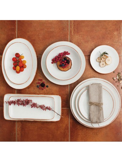 Fuente de Cocina Ariane Terra Rectangular Cerámica Beige (36 x 16,5 cm) (6 Unidades)