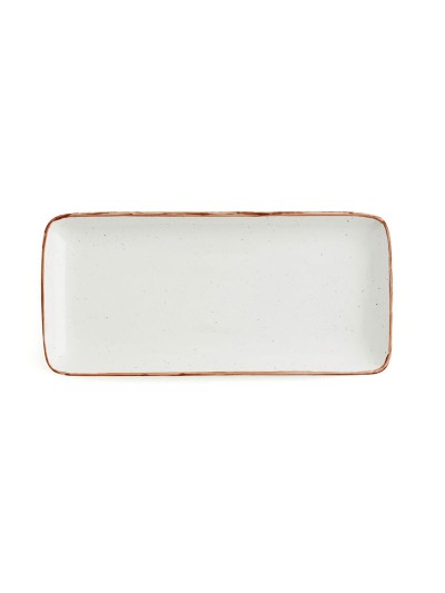 Fuente de Cocina Ariane Terra Rectangular Cerámica Beige (36 x 16,5 cm) (6 Unidades)