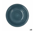 Plato Hondo Quid Vita Cerámica Azul (ø 21,5 cm) (12 Unidades)