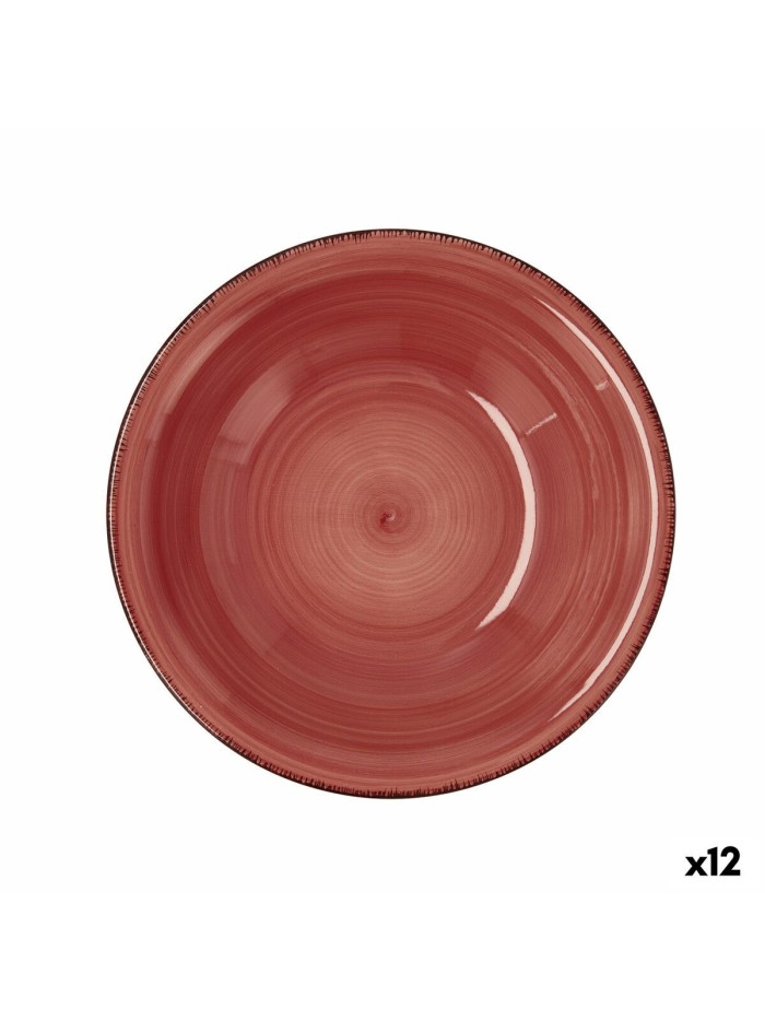Plato Hondo Quid Vita Cerámica Rojo (ø 21,5 cm) (12 Unidades)