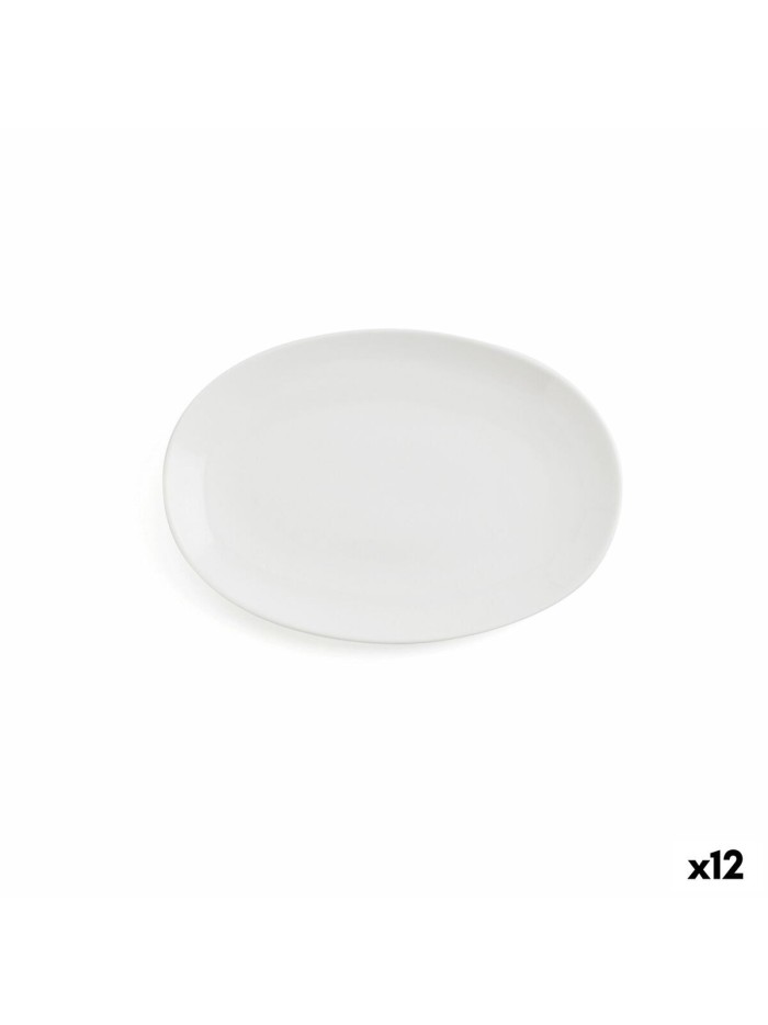 Serving Platter Ariane Vital Coupe Oval White Ceramic Ø 21 cm (12 Units)