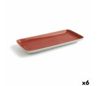 Fuente de Cocina Ariane Terra Rectangular Cerámica Rojo (36 x 16,5 cm) (6 Unidades)