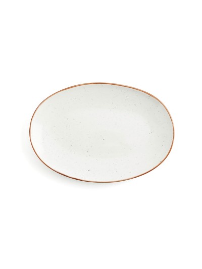 Serving Platter Ariane Terra Oval Ceramic Beige (Ø 32 cm) (6 Units)
