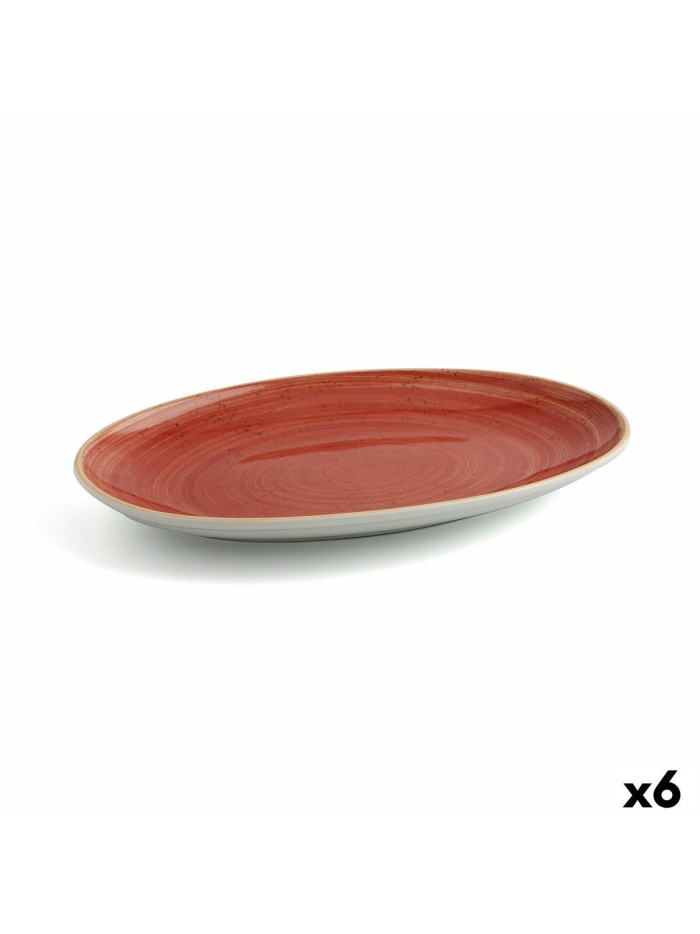 Serving Platter Ariane Terra Oval Ceramic Red (Ø 32 cm) (6 Units)