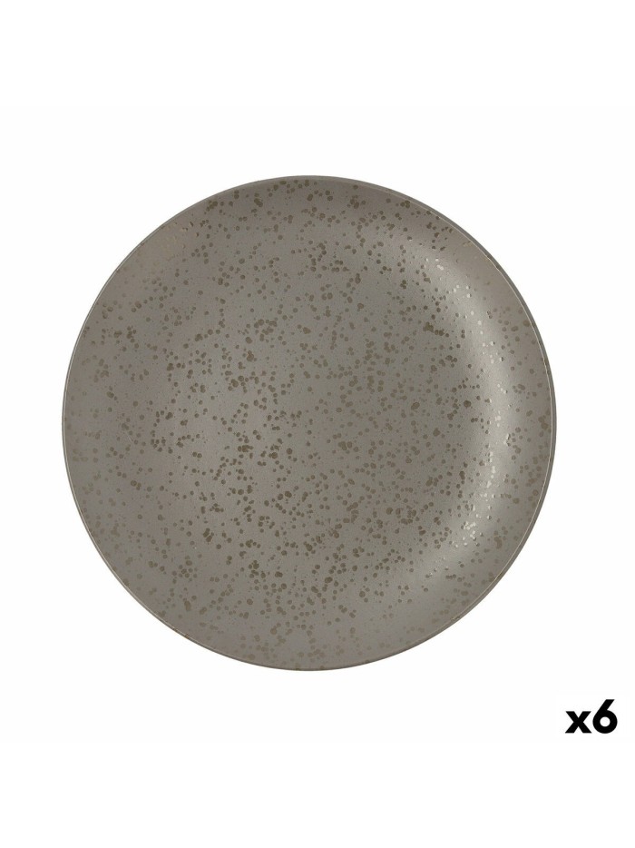 Plato Llano Ariane Oxide Cerámica Gris (Ø 31 cm) (6 Unidades)
