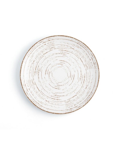 Plato Llano Ariane Tornado White Bicolor Cerámica Ø 21 cm (12 Unidades)