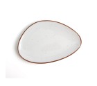 Flat plate Ariane Terra Triangular Ceramic Beige (Ø 29 cm) (6 Units)