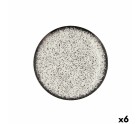 Flat plate Ariane Rock Ceramic Black (Ø 24 cm) (6 Units)