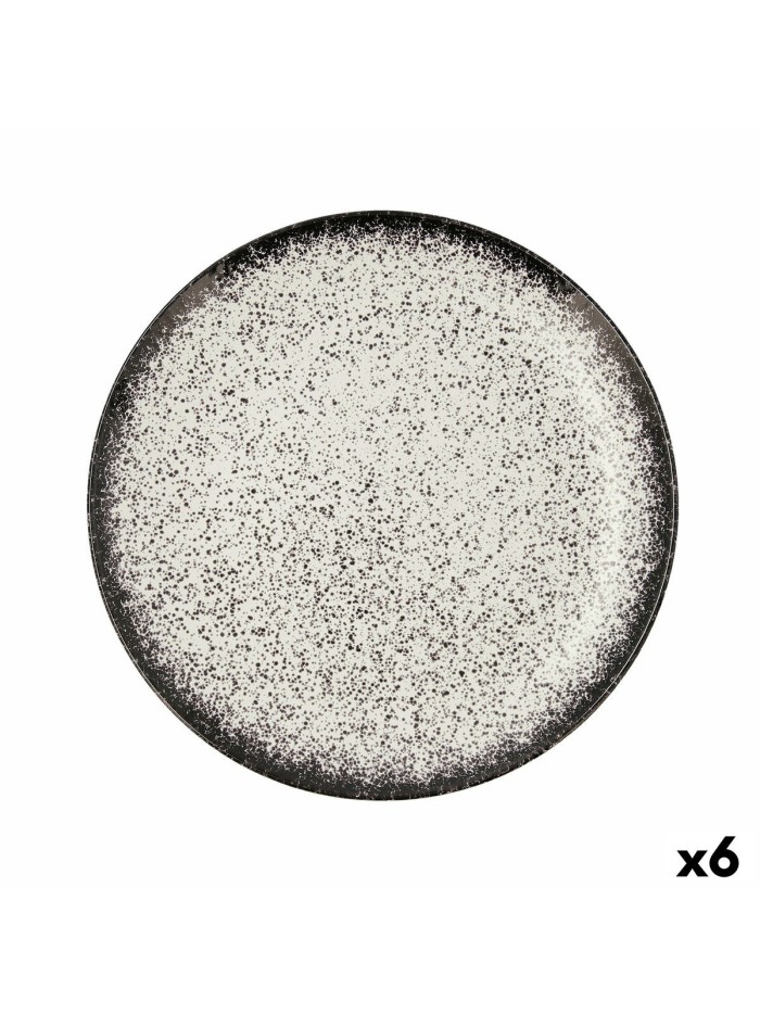 Flat plate Ariane Rock Ceramic Black (Ø 31 cm) (6 Units)