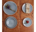 Flat Plate Ariane Terra Triangular Blue Ceramic Ø 29 cm (6 Units)