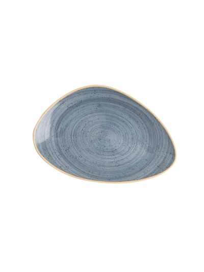 Flat Plate Ariane Terra Triangular Blue Ceramic Ø 29 cm (6 Units)