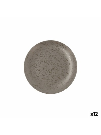Plato Llano Ariane Oxide Cerámica Gris (Ø 21 cm) (12 Unidades)