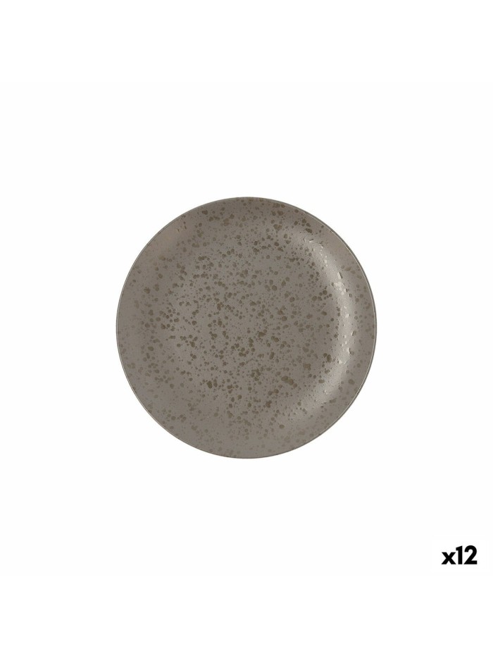 Assiette plate Ariane Oxide Céramique Gris (Ø 21 cm) (12 Unités)