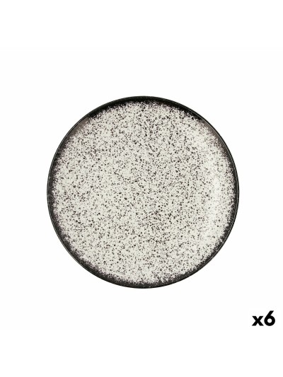 Plato Llano Ariane Rock Cerámica Negro (Ø 27 cm) (6 Unidades)