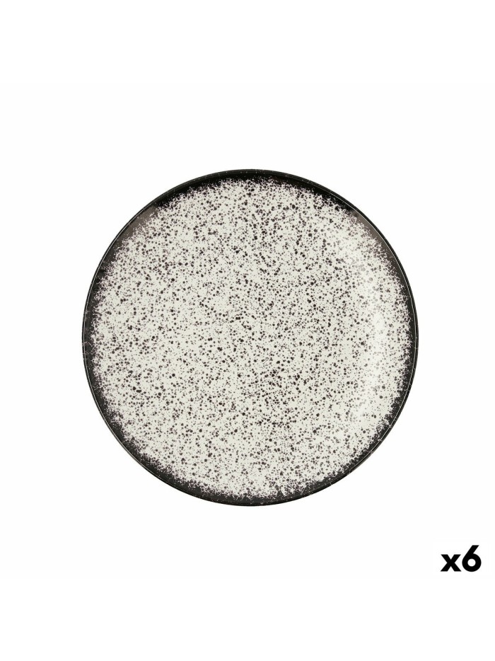 Plato Llano Ariane Rock Cerámica Negro (Ø 27 cm) (6 Unidades)