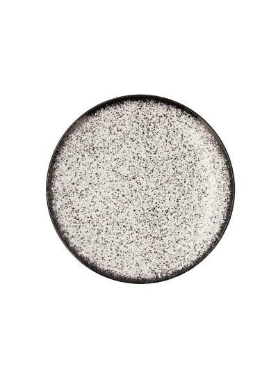Plato Llano Ariane Rock Cerámica Negro (Ø 27 cm) (6 Unidades)