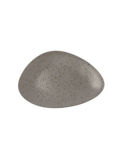 Flat plate Ariane Oxide Triangular Ceramic Grey (Ø 29 cm) (6 Units)