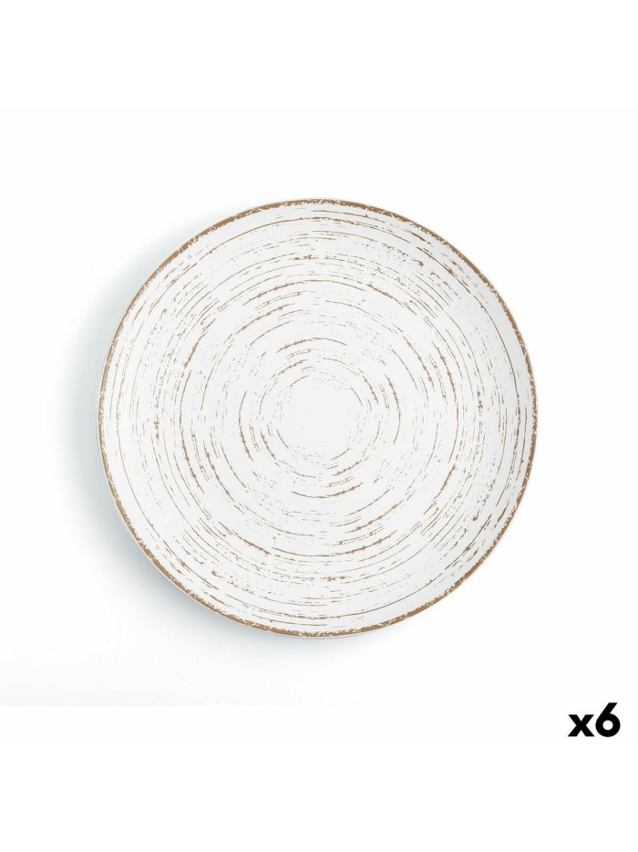 Plato Llano Ariane Tornado White Bicolor Cerámica Ø 31 cm (6 Unidades)