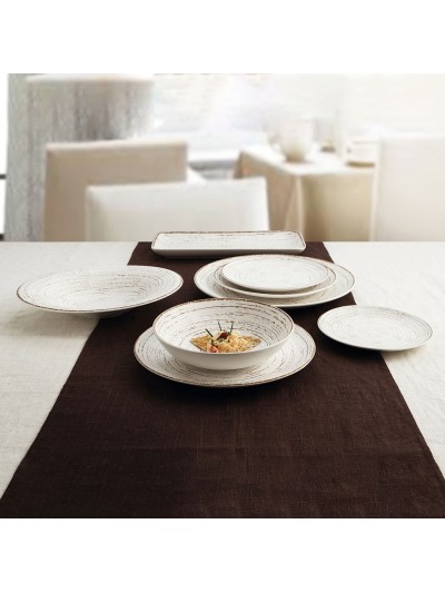 Assiette plate Ariane Tornado White Bicolore Céramique Ø 31 cm (6 Unités)