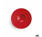 Plato Hondo Ariane Antracita Cerámica Rojo (Ø 28 cm) (6 Unidades)