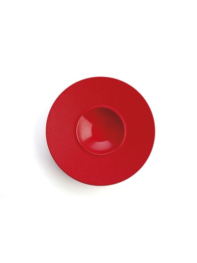 Plato Hondo Ariane Antracita Cerámica Rojo (Ø 28 cm) (6 Unidades)