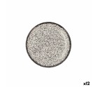 Flat plate Ariane Rock Ceramic Black (Ø 21 cm) (12 Units)