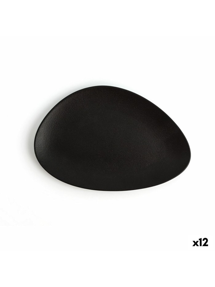 Assiette plate Ariane Antracita Triangulaire Céramique Noir Ø 21 cm (12 Unités)