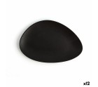 Assiette plate Ariane Antracita Triangulaire Céramique Noir Ø 21 cm (12 Unités)