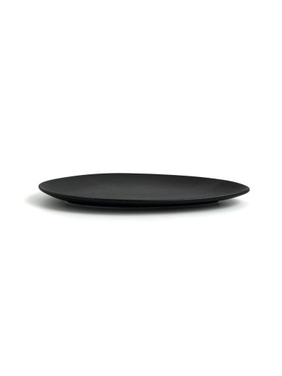 Flat plate Ariane Antracita Triangular Ceramic Black Ø 21 cm (12 Units)