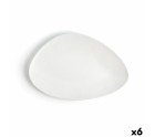 Plato Llano Ariane Antracita Triangular Cerámica Blanco (Ø 29 cm) (6 Unidades)