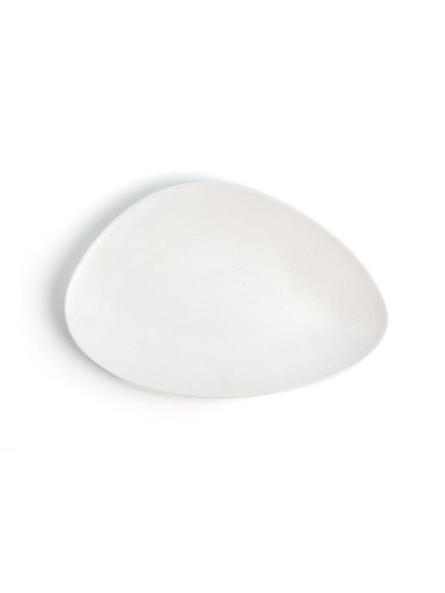 Plato Llano Ariane Antracita Triangular Cerámica Blanco (Ø 29 cm) (6 Unidades)