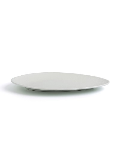 Plato Llano Ariane Antracita Triangular Cerámica Blanco (Ø 29 cm) (6 Unidades)
