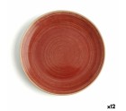 Flat plate Ariane Terra Ceramic Red Ø 18 cm (12 Units)