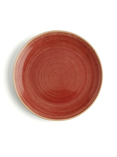 Plato Llano Ariane Terra Cerámica Rojo Ø 18 cm (12 Unidades)