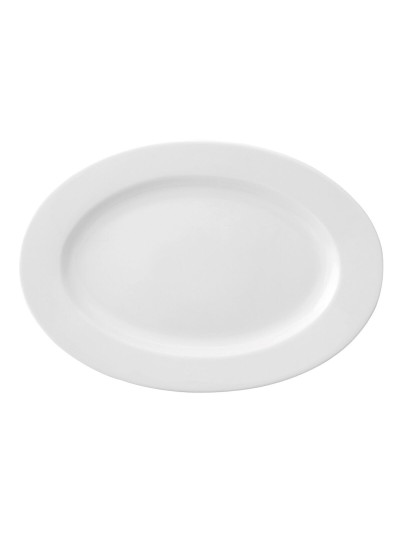 Flat plate Ariane Prime Oval Ceramic White (32 x 25 cm) (6 Units)