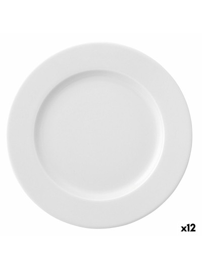 Assiette plate Ariane Prime Céramique Blanc (24 cm) (12 Unités)
