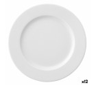 Flat plate Ariane Prime Ceramic White (24 cm) (12 Units)