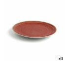 Plato Llano Ariane Terra Rojo Cerámica Ø 21 cm (12 Unidades)