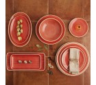 Flat Plate Ariane Terra Red Ceramic Ø 21 cm (12 Units)