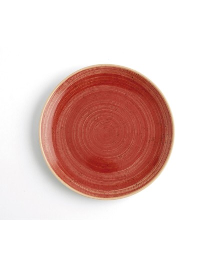 Flat Plate Ariane Terra Red Ceramic Ø 21 cm (12 Units)