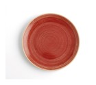 Flat Plate Ariane Terra Red Ceramic Ø 21 cm (12 Units)