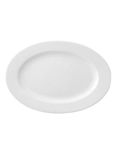 Flat plate Ariane Prime Oval Ceramic White (38 x 25 cm) (6 Units)