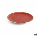 Plato Llano Ariane Terra Cerámica Rojo (24 cm) (6 Unidades)