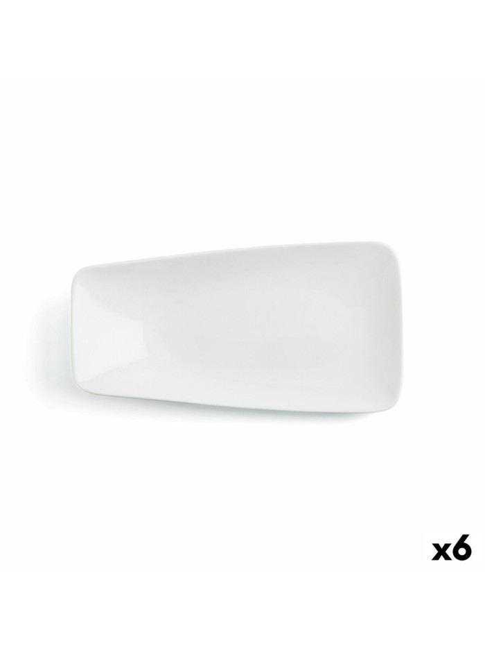 Assiette plate Ariane Vital Rectangulaire Céramique Blanc (29 x 15,5 cm) (6 Unités)