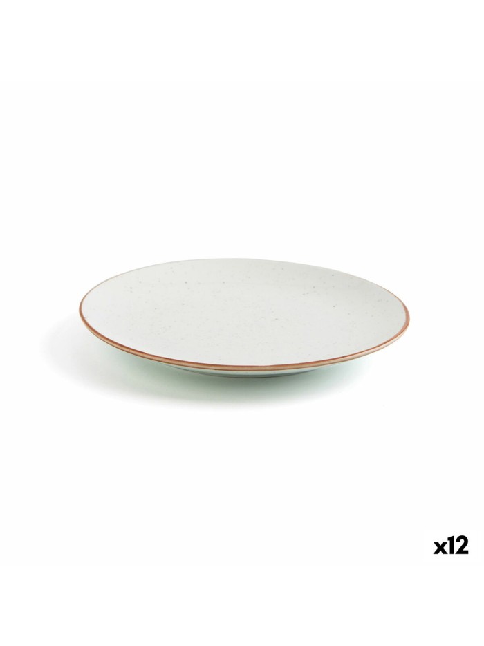 Flat plate Ariane Terra Ceramic Beige (Ø 18 cm) (12 Units)