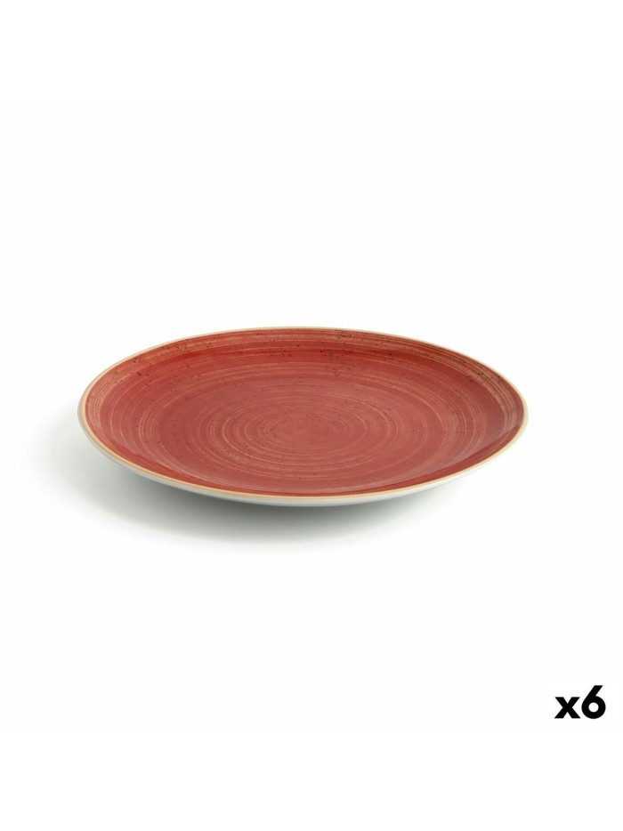 Flat plate Ariane Terra Ceramic Red (Ø 27 cm) (6 Units)